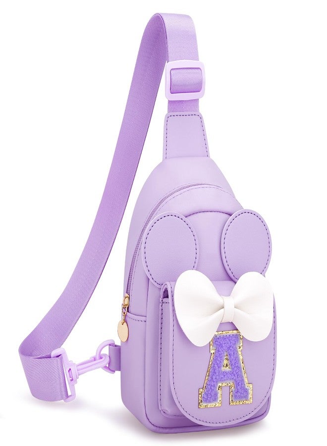 CLOUDWINGS Initial Sling Bags for Girls Kids, Purple, A - Image 1