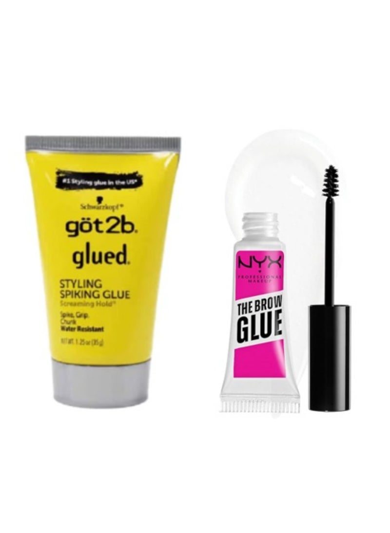 جوت تو بي غراء تصفيف الشعر المقاوم للماء من Got2B للجنسين، 1.25 أونصة + حواجب