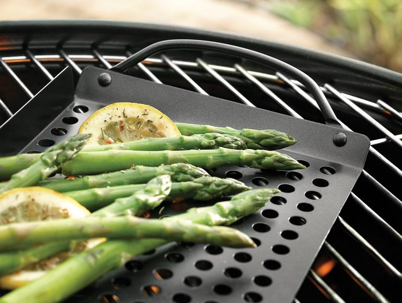 Yopple Yopple Stainless Steel BBQ Grill Plate with Holes - Non-Stick Grilling Tray for Roasting Vegetables, Meat & Fish - Perfect for Indoor & Outdoor Barbecue Cooking  - Image 5