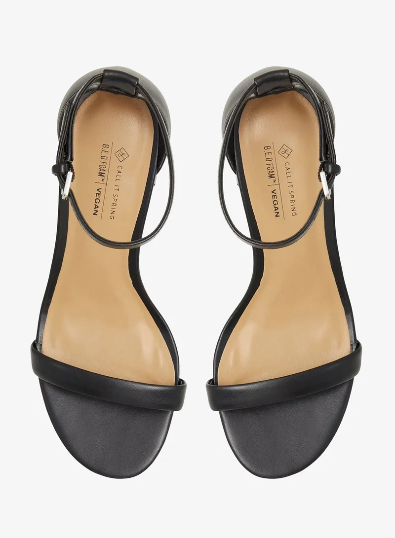 Call it Spring BLACK Elianaa Ankle Strap Heeled Sandals for Women | Best Price UAE