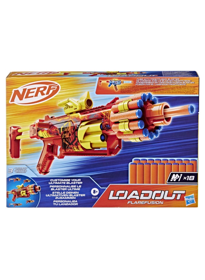Nerf Loadout FlareFusion Blaster includes 18 Nerf N1 Darts | 3 Interchangeable Attachments for 8+ Years | G3142 - Image 3