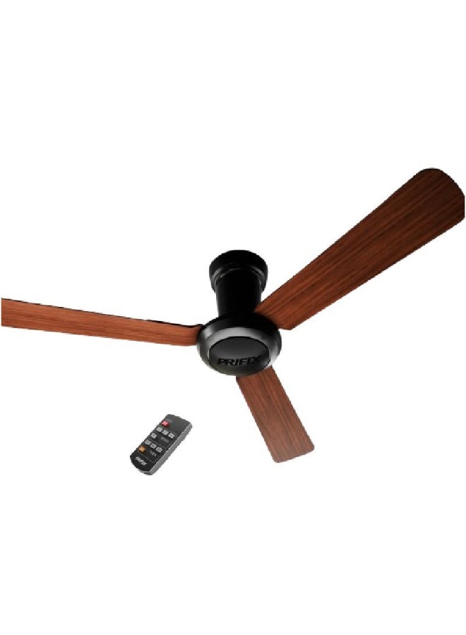 Prifix Magic Ceiling Fan with Remote Control, CFM56 - Wood & Black - Image 1