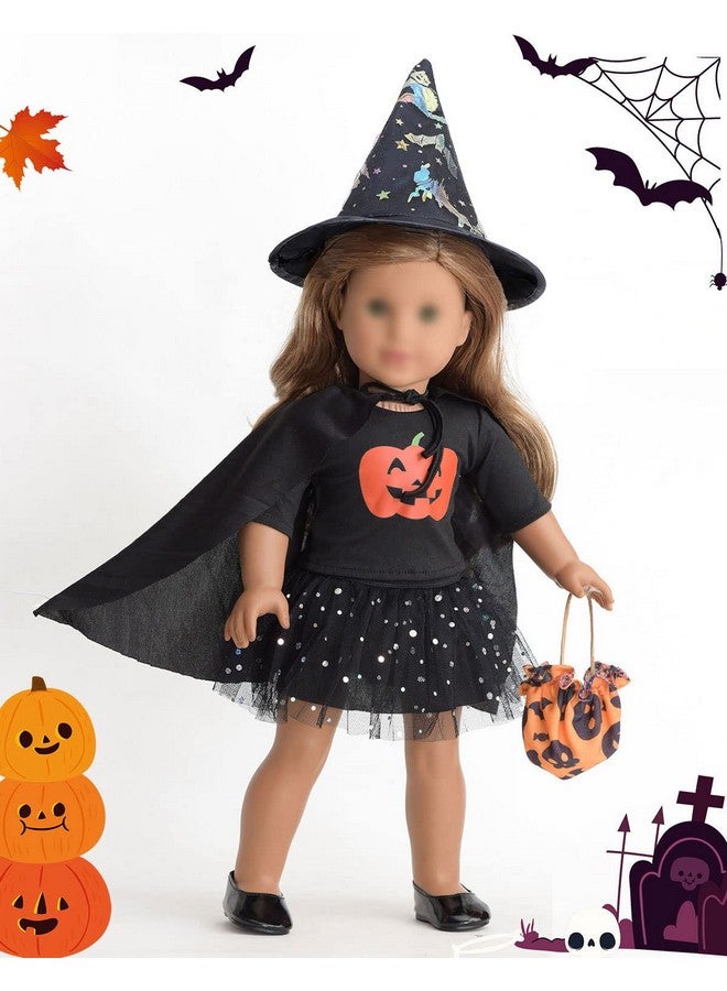 sweet dolly 18 Inch Doll Clothes Accessories Halloween Pumpkin Witch Costume Pumpkin Suit Set for 18 inches Dolls - Image 4