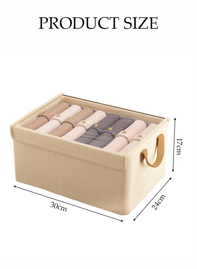 DUNISO 3 Pcs Clothes Storage Box wiith Lid，Foldable Wardrobe Organizer, Drawer Organizer，With Dust Cover，Moisture and Mold Prevention，for Organizing Clothing Jeans Toys Book Shelves Closet Wardrobe，24*30*17cm  - Image 3