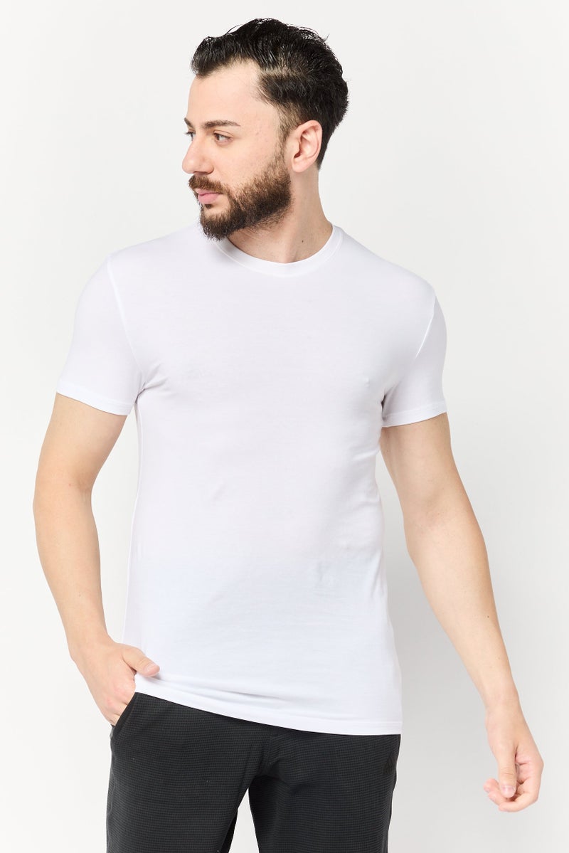 Tommy John Men 2 Pieces Crew Neck Short Sleeve Plain T-shirt, White - Image 1