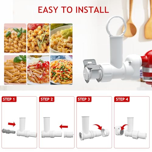 ZACME Pasta Maker Attachment for Kitchenaid Stand Mixer with 6 Different Shapes of Pasta Outlet, Durable Kitchenaid Accessories and Attachments, Dishwasher Safe - Image 5