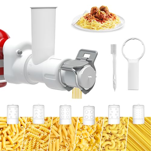 ZACME Pasta Maker Attachment for Kitchenaid Stand Mixer with 6 Different Shapes of Pasta Outlet, Durable Kitchenaid Accessories and Attachments, Dishwasher Safe - Image 1