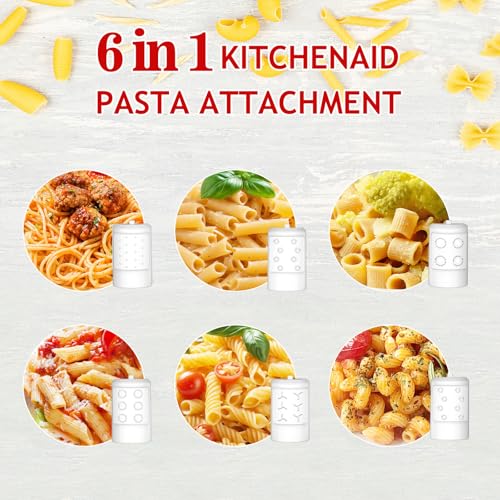 ZACME Pasta Maker Attachment for Kitchenaid Stand Mixer with 6 Different Shapes of Pasta Outlet, Durable Kitchenaid Accessories and Attachments, Dishwasher Safe - Image 2