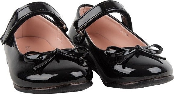 Kids A More Jessica Single Velcro Pu Leather Girls Ballerina Shoes Black  - Image 2