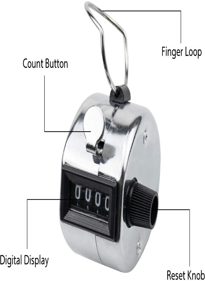 Foraineam 12 Pack Hand Tally Counters Digital Lap Counter Clicker Handheld 4 Digit Mechanical Number Click Counter