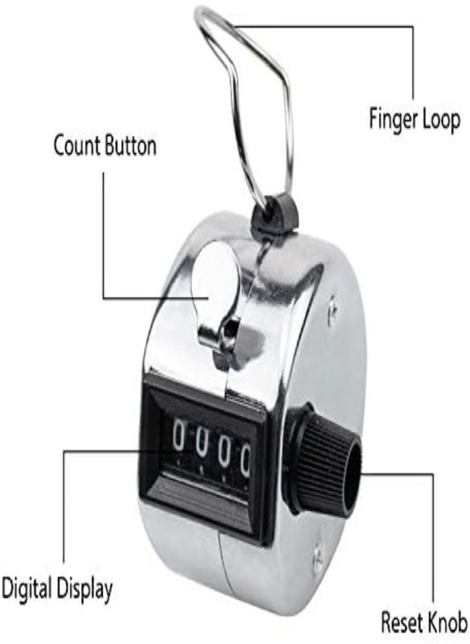 Foraineam 12 Pack Hand Tally Counters Digital Lap Counter Clicker Handheld 4 Digit Mechanical Number Click Counter