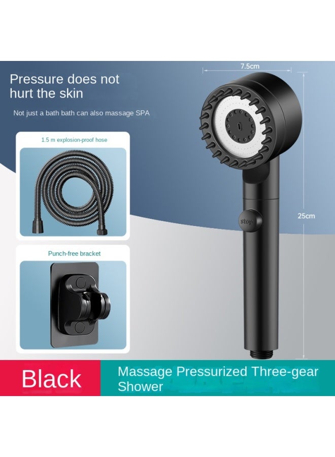 Direct Bathroom Shower Spray Massage Large Rainfall Handheld Shower Head With Three-speed Adjustment - Image 1
