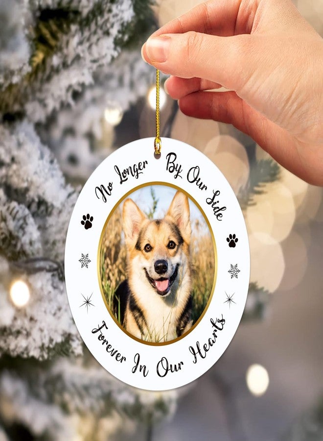 JUESMOS Picture Frame Dog Memorial Christmas Ornaments 2025 Dog Memorial Ornaments for Christmas Tree No Longer by Our Side Forever in Our Hearts Remembrance Gifts for Loss of Pet - Image 5