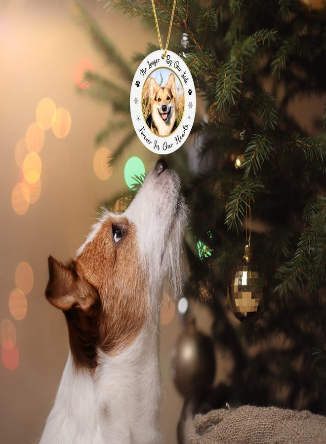 JUESMOS Picture Frame Dog Memorial Christmas Ornaments 2025 Dog Memorial Ornaments for Christmas Tree No Longer by Our Side Forever in Our Hearts Remembrance Gifts for Loss of Pet - Image 3