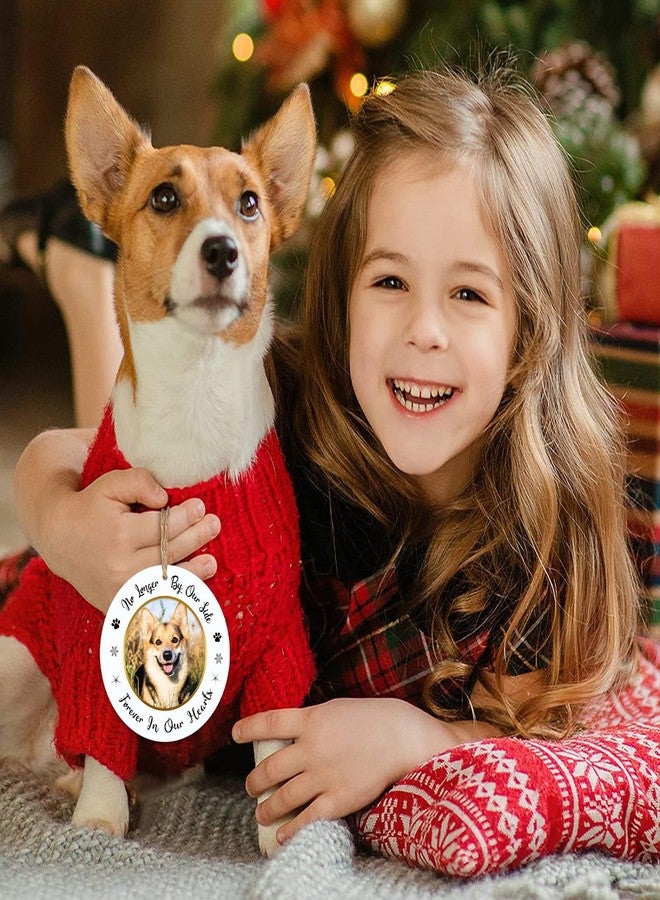 JUESMOS Picture Frame Dog Memorial Christmas Ornaments 2025 Dog Memorial Ornaments for Christmas Tree No Longer by Our Side Forever in Our Hearts Remembrance Gifts for Loss of Pet - Image 2