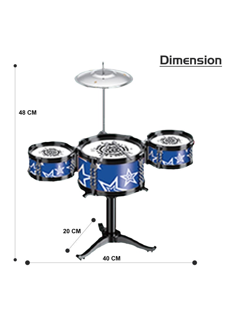 Little Story Kids Drum Set Musical Instrument - Blue - Image 4