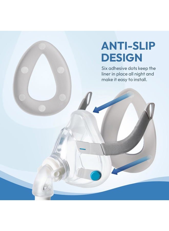 RespWave 10 Pack CPAP Mask Liners, 3D Mask Cushion Cover Compatible with Airfit F20/F10, F&P Simplus & Vitera, Philips Full Face Masks, Reduce Air Leakage, CPAP Supplies, Size L, (Cushions NOT Included) - Image 4