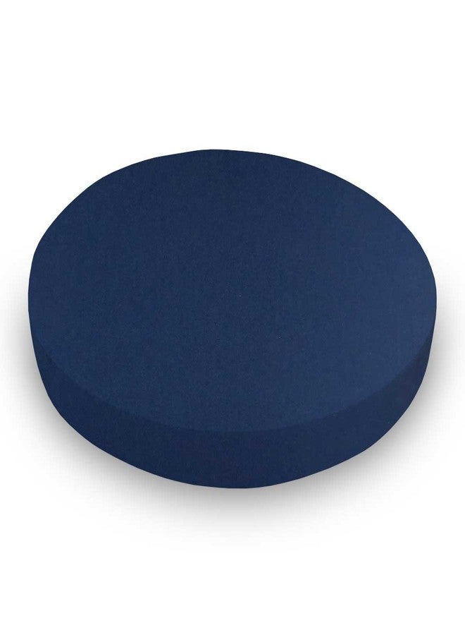 SHEETWORLD.COM SheetWorld Baby Fitted Round Crib Sheet, 100% Cotton Jersey Hypoallergenic Sheet, Unisex Boy Girl, 42 x 42 inches, Solid Navy, Made in USA - Image 1