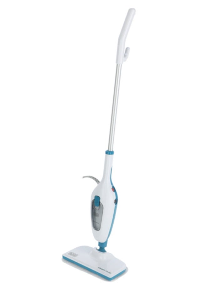 BLACK&DECKER - High-Performance 1300W Steam Mop for Effortless Cleaning - White and Blue - Image 1