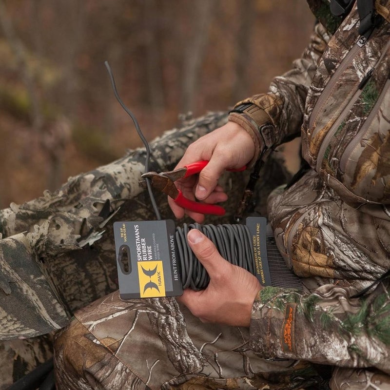 Hawk Sportman's Rubber Wire Durable Easy to Use Reusable 25' Long Rust-Free Coated Wire for Hunting, Fishing, Camping 40 LBS Weight Capacity - Image 3