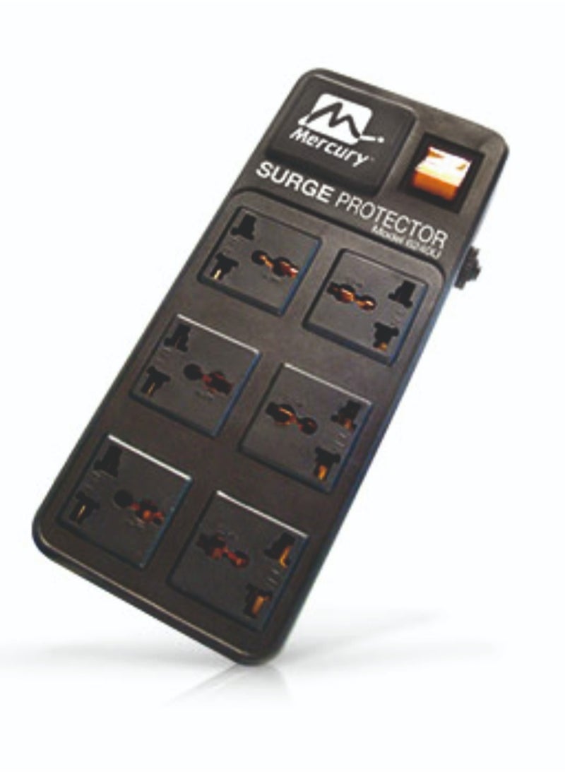 Mercury - Mercury 6-Way Surge Protector, Black (1.8 Mtr) - Image 1