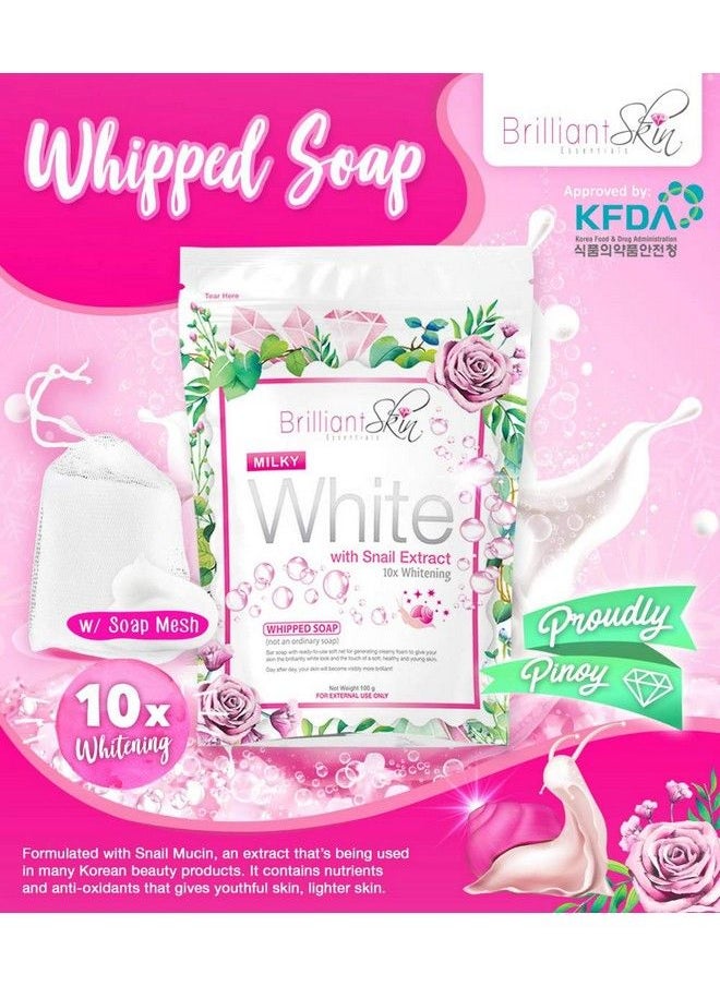Brilliant Skin Essentials - Milky White Whipped Soap With Snail Extract 10X Whitening (2Pack) - Image 1