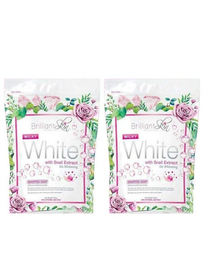 Brilliant Skin Essentials - Milky White Whipped Soap With Snail Extract 10X Whitening (2Pack) - Image 1