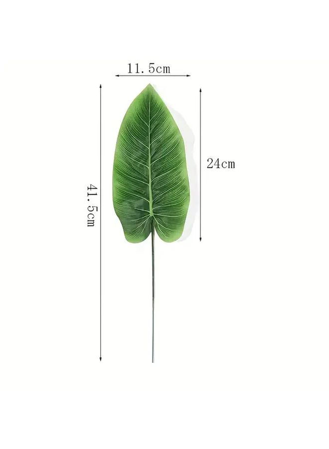 Realistic Large Artificial Banana Leaf Plant With Stem 1pc Indoor Decor - Image 2