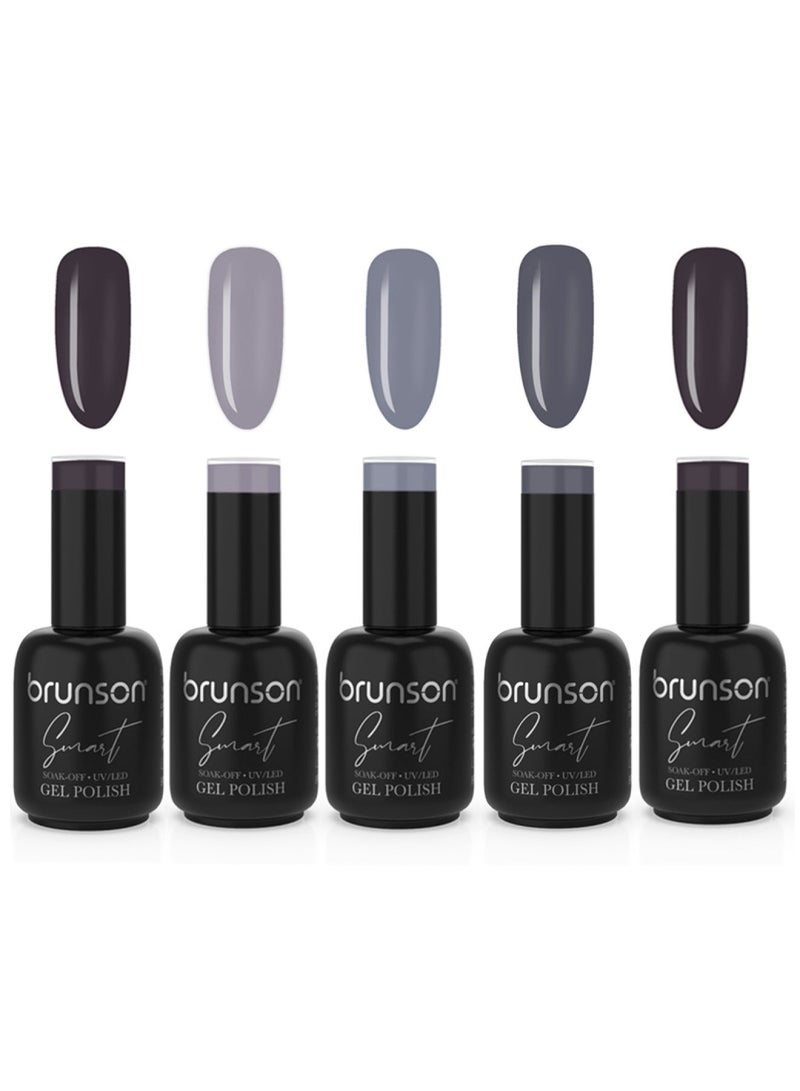 brunson طلاء أظافر جل ذكي مجموعة رمادية BSGGC