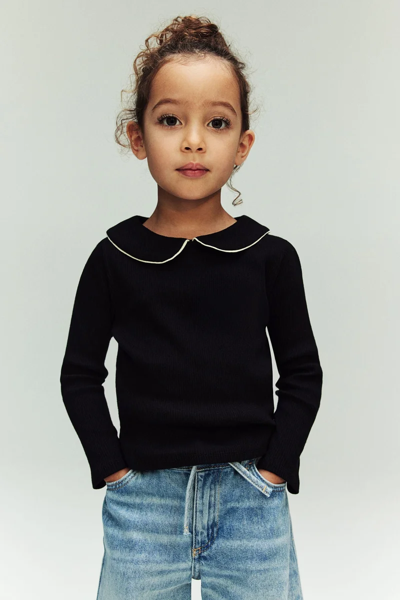 H&M Collared jersey top