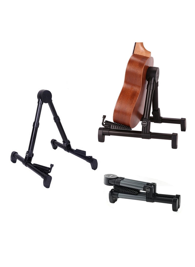 KASTWAVE Guitar Stand, Adjustable Guitar Stand, Folding Frame Holder For Electric Guitar Ukulele Bass Instrument Stand Guitar Parts Accessories, For Acoustic Electric Classical Guitar (Black) - Image 1