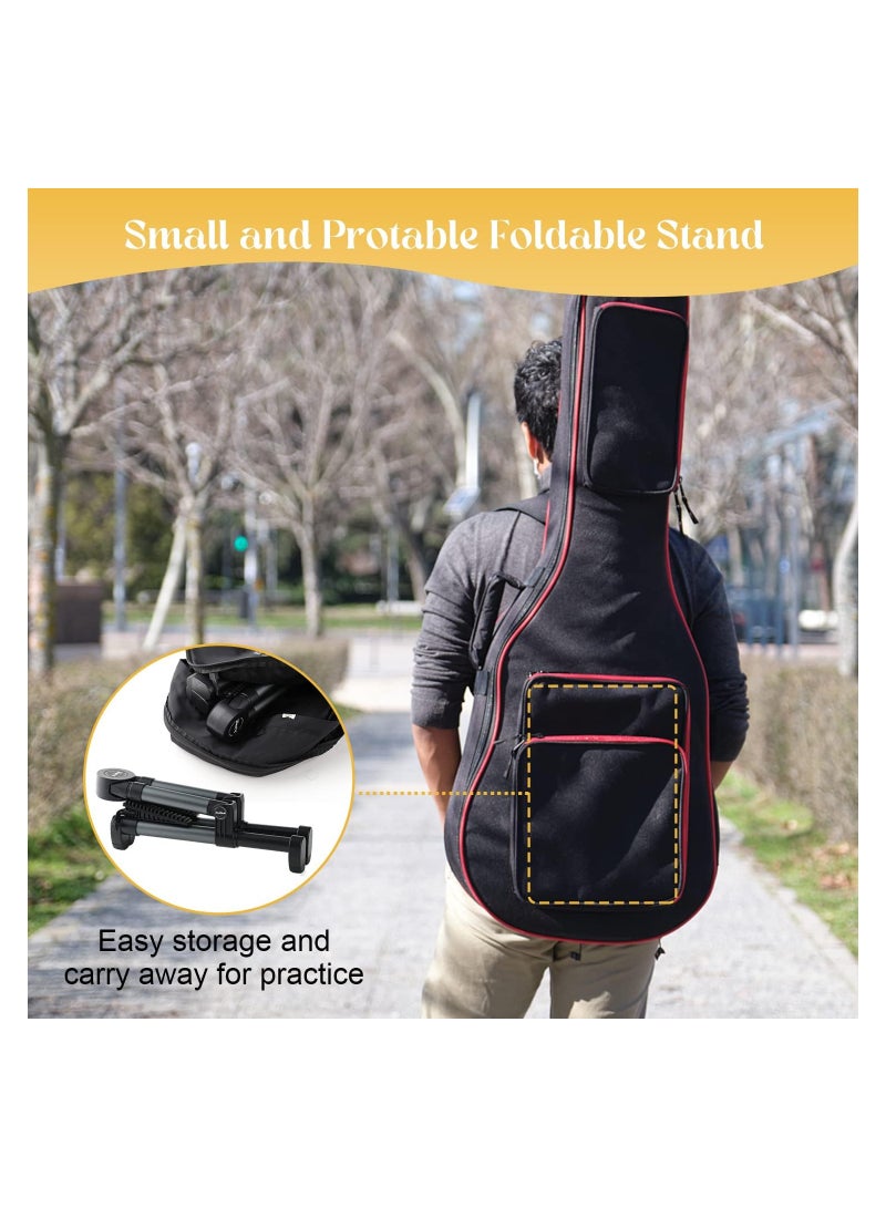 KASTWAVE Guitar Stand, Adjustable Guitar Stand, Folding Frame Holder For Electric Guitar Ukulele Bass Instrument Stand Guitar Parts Accessories, For Acoustic Electric Classical Guitar (Black) - Image 4