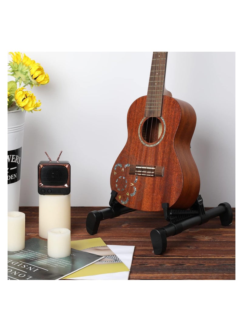 KASTWAVE Guitar Stand, Adjustable Guitar Stand, Folding Frame Holder For Electric Guitar Ukulele Bass Instrument Stand Guitar Parts Accessories, For Acoustic Electric Classical Guitar (Black) - Image 5