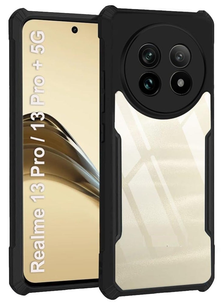Generic Case for Realme 13 Pro Plus/Realme 13 pro 5G Clear Cover Hard PC Back Cover with Shockproof TPU Border 360 Degree Impact Resistant non-Yellowing Transparent Cover For Realme 13 Pro / 13 Pro Plus 5G  - Image 1
