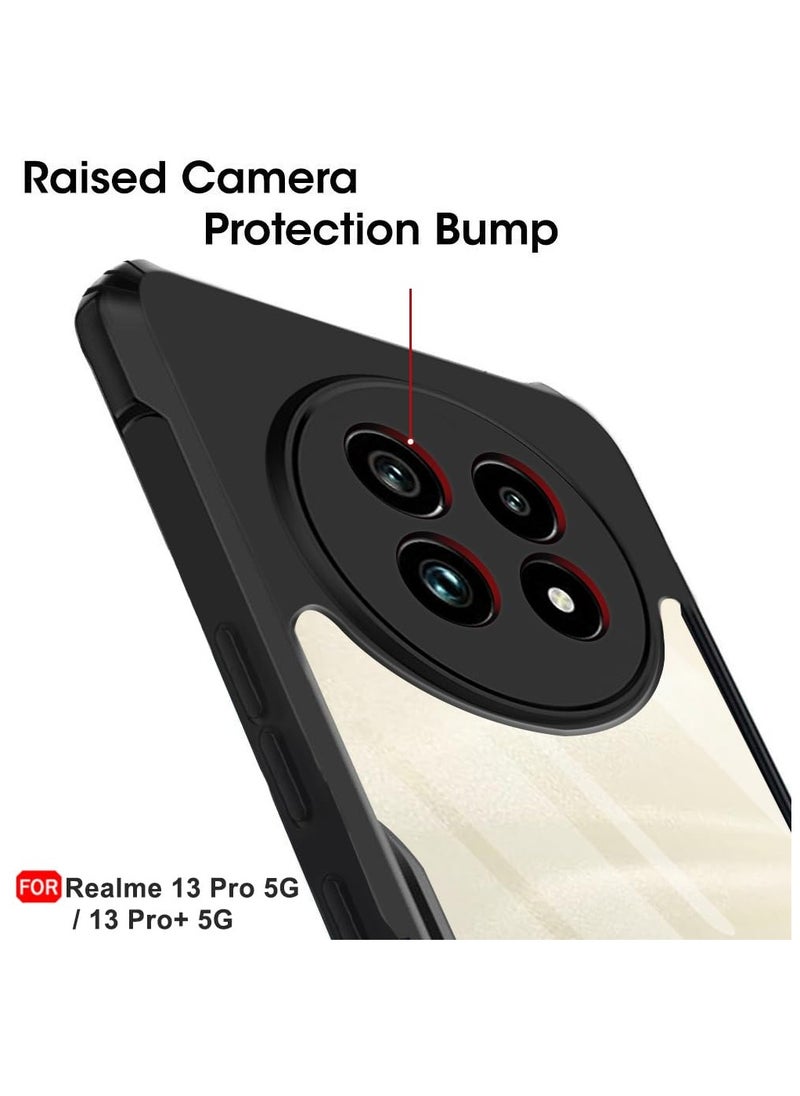 Generic Case for Realme 13 Pro Plus/Realme 13 pro 5G Clear Cover Hard PC Back Cover with Shockproof TPU Border 360 Degree Impact Resistant non-Yellowing Transparent Cover For Realme 13 Pro / 13 Pro Plus 5G  - Image 4