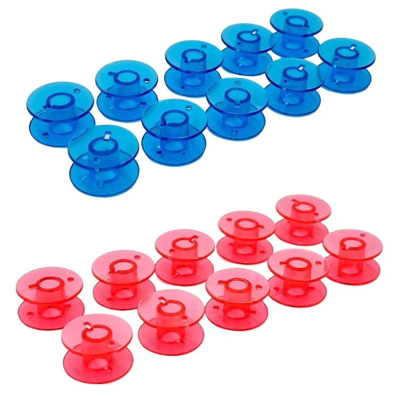 Zenith Blue+Pink (10+10) Imported Plastic Bobbins for All Domestic Automatic and Manual Sewing Machines.Suitable for Models Like Singer, Usha Janome, Brother, Rajesh. - Image 1