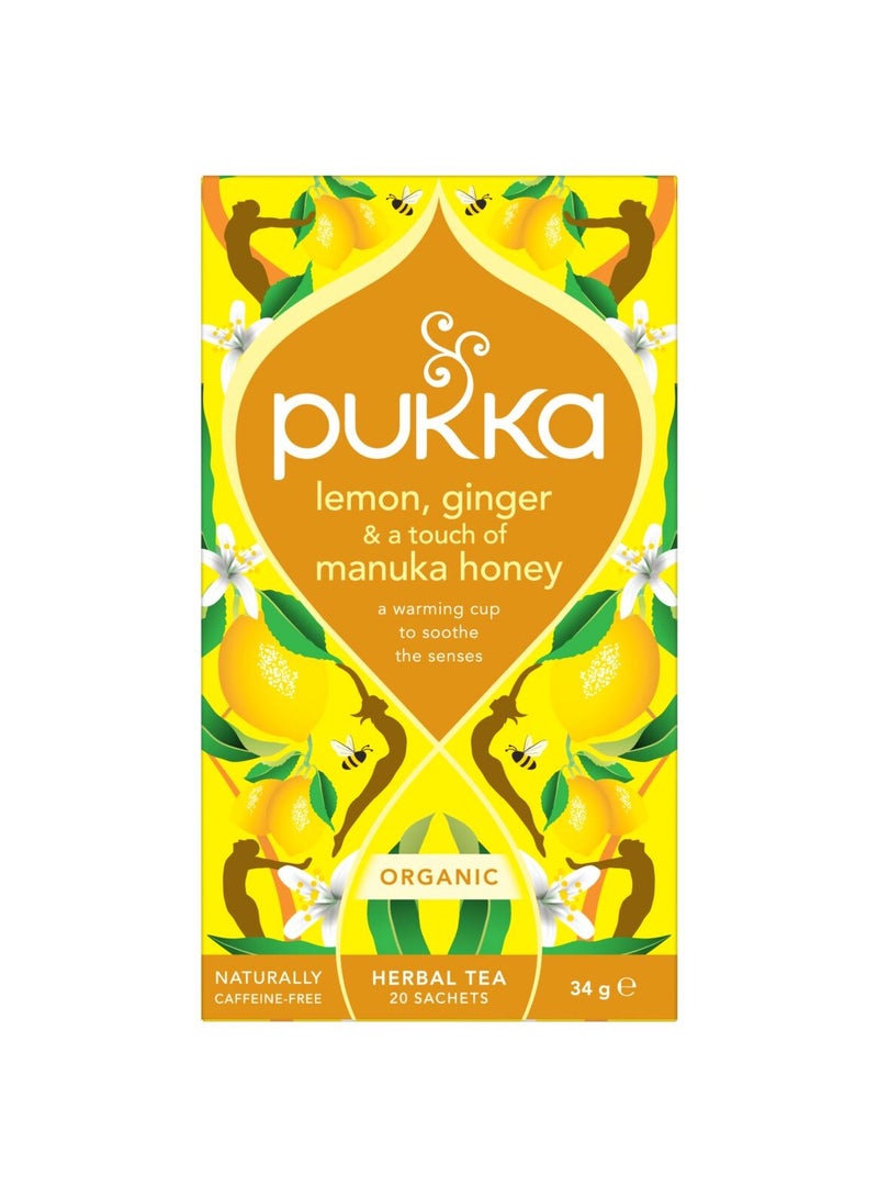 Pukka Organic Lemon Ginger And Manuka Honey Herbal Tea - Image 1
