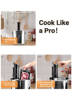 INKBIRD INKBIRD Sous Vide Machine ISV-200W Wifi Immersion Circulator Culinary Sous-vide Cooker Precision Cooking with Smartphone Control, Stainless Steel Design, Accurate Timer, 1000W Fast Heating for Perfect Meal Results  - Image 5