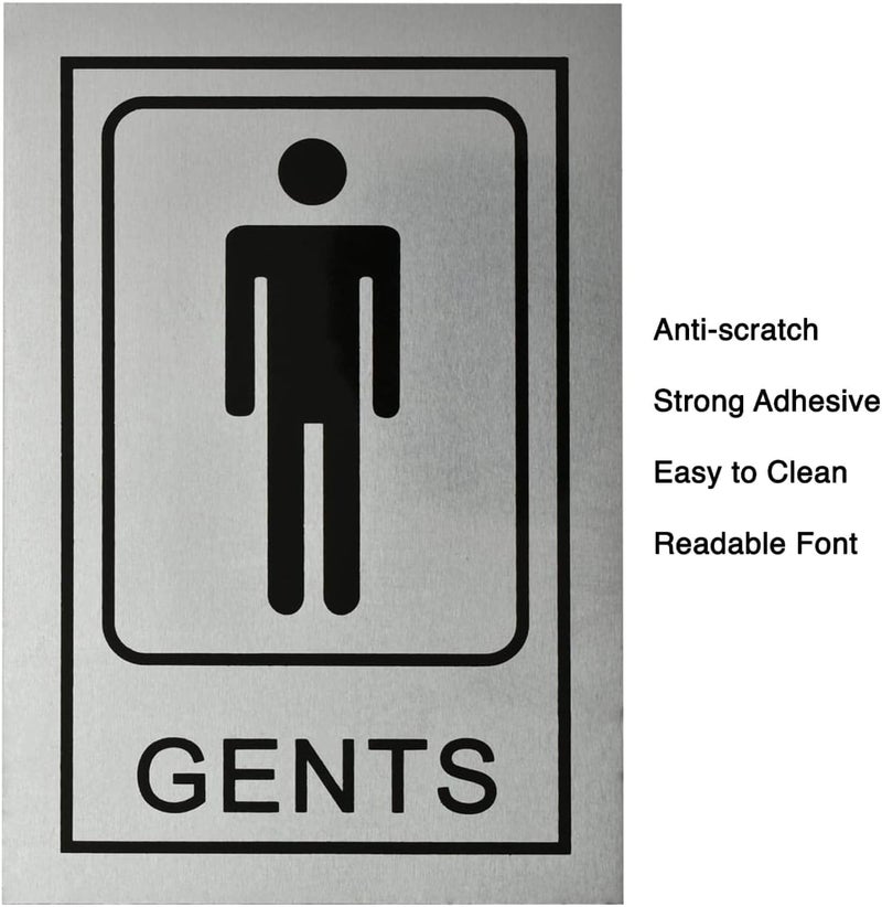 BPA Stainless Steel Gents Ladies Signage Self Adhesive Sticker for Toilet, Restroom, Glass Doors, Wooden Doors, Offices, Hospitals, Mall and Business Sign Stickers - Image 3