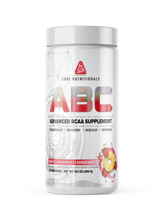 كور نيوتريشنالز مكمل غذائي متطور من كور نيوتريشنالز ABC BCAA | مزيج استشفاء الأحماض الأمينية | مع الجلوتامين، وبيتا ألانين، ومالات السيترولين | 20 حصة (أناناس أبيض وفراولة) - Image 1