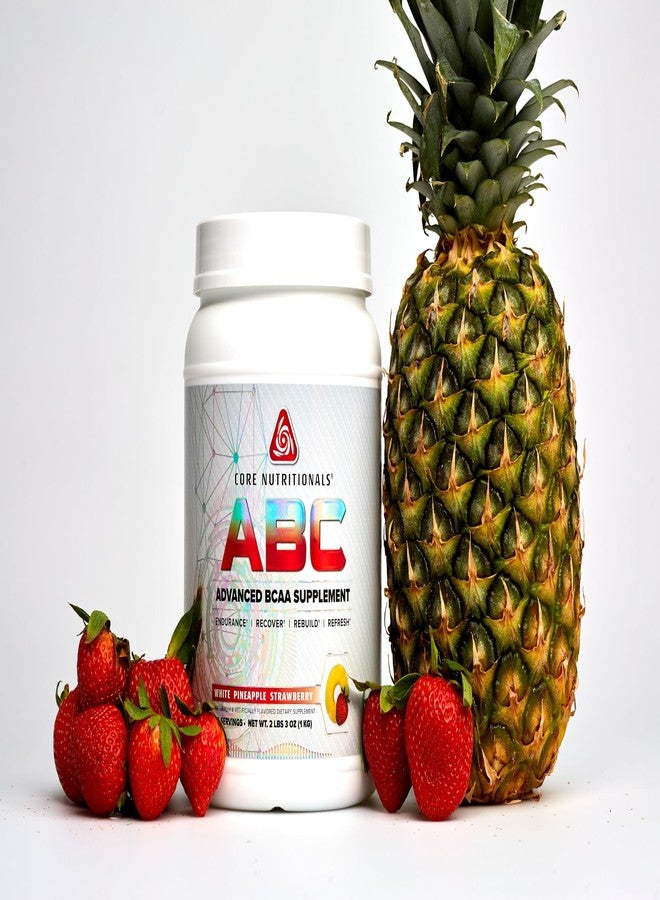 كور نيوتريشنالز مكمل غذائي متطور من كور نيوتريشنالز ABC BCAA | مزيج استشفاء الأحماض الأمينية | مع الجلوتامين، وبيتا ألانين، ومالات السيترولين | 20 حصة (أناناس أبيض وفراولة) - Image 3