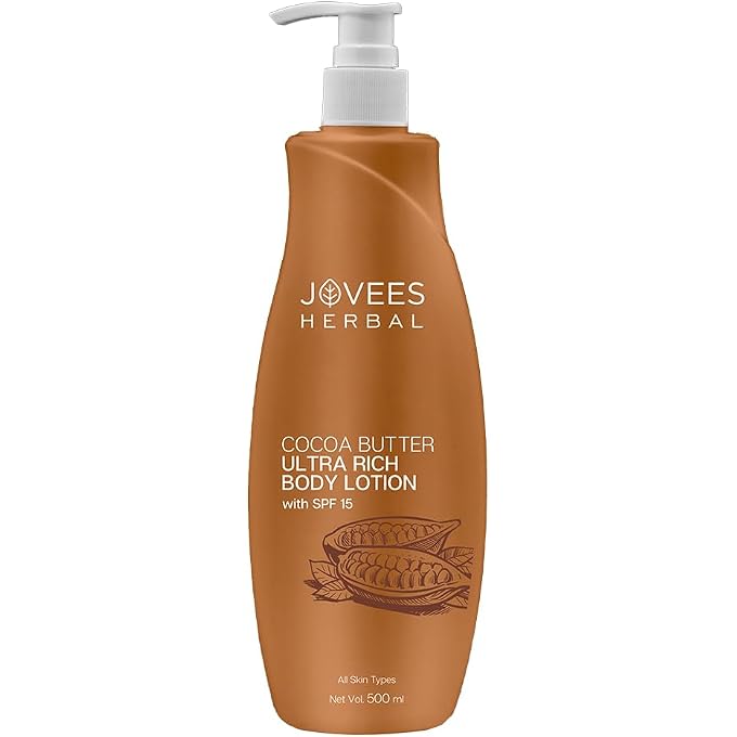 Jovees Herbal Cocoa Butter Deep Nourishing Winter Body Lotion 500ml | Lightweight Formula with Cocoa Butter & Avocado Oil | SPF 15 | 24-Hour Moisturizing Care for Normal to Dry Skin - Image 1
