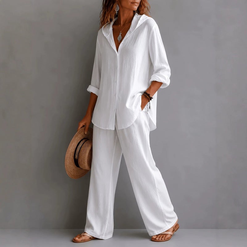 Women's Solid Linen Cardigan T-Shirt - Image 4