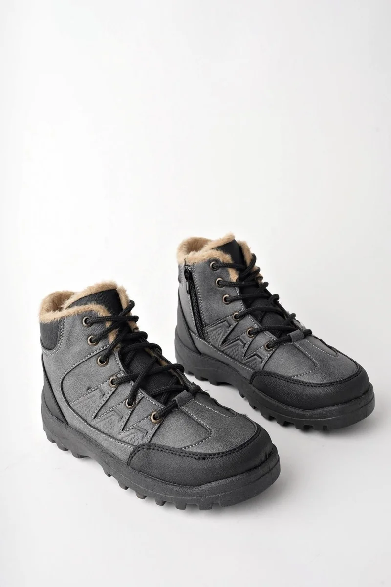 muggo Toni Guaranteed Lace Up Fur Inside Zippered Unisex Outdoor Winter Boots