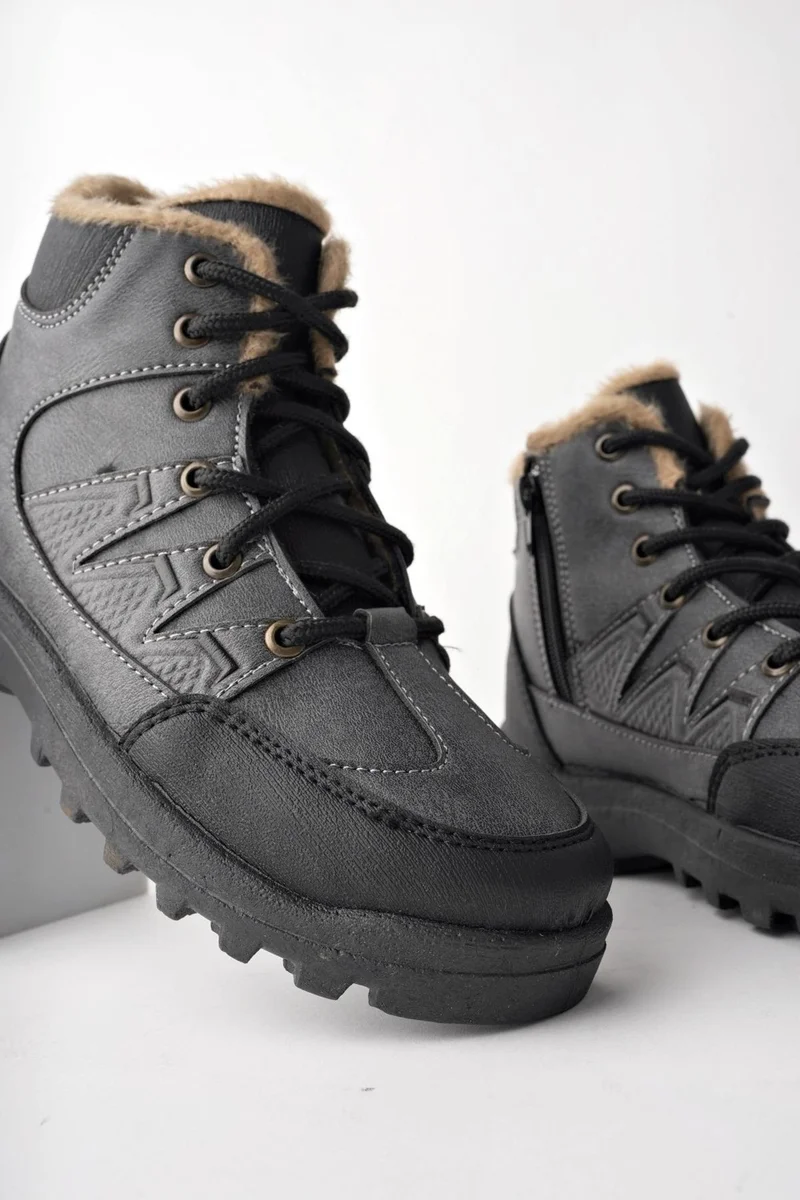 muggo Toni Guaranteed Lace Up Fur Inside Zippered Unisex Outdoor Winter Boots