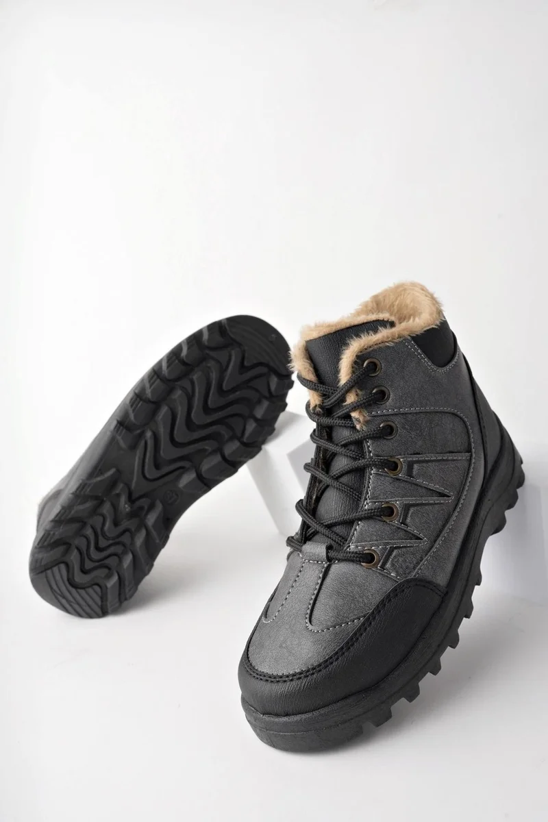 muggo Toni Guaranteed Lace Up Fur Inside Zippered Unisex Outdoor Winter Boots