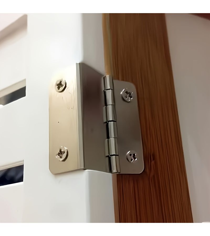 Set Of 8 Silvery Modern Cabinet Hinges For Doors Windows Furniture - Image 4