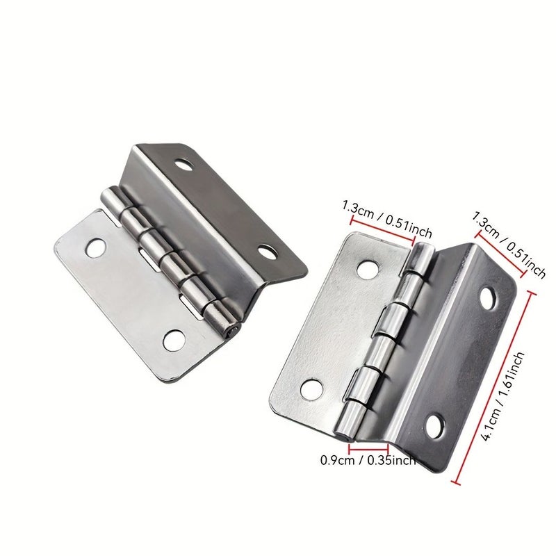 Set Of 8 Silvery Modern Cabinet Hinges For Doors Windows Furniture - Image 3