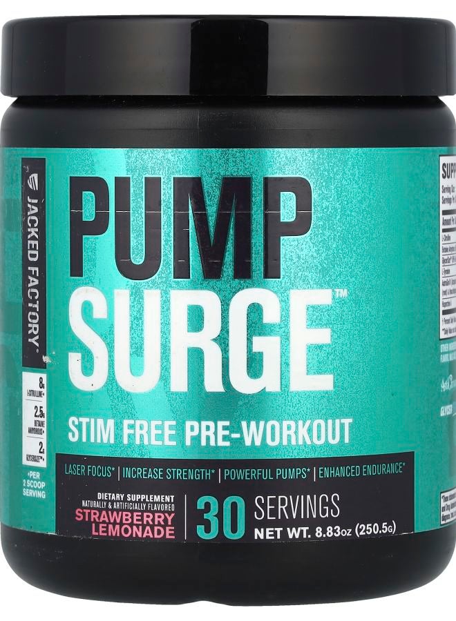 Jacked Factory Pump Surge™ Stim Free PreWorkout Strawberry Lemonade 8.83 oz (250.5 g)