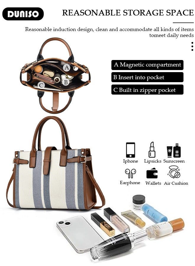DUNISO حقيبة يد أنيقة للنساء، حقيبة كتف قابلة للإزالة، حقيبة توت بسعة كبيرة، حقيبة كتف عصرية للسيدات، حقيبة سفر يومية للنساء/السيدات في المكتب - Image 4